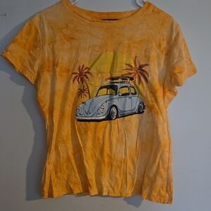 Orange Kids T-Shirt with Car Print